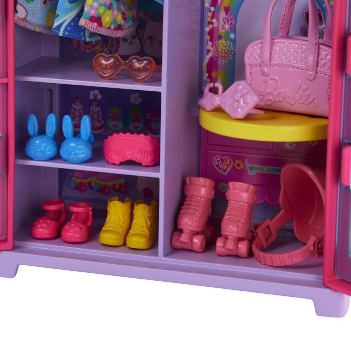 Barbie - Vestidor para Muñeca y Chelsea - Caja de ropa y complementos HXN03 3
