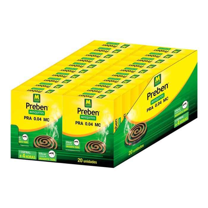 Massó Espiral anti-mosquitos Preben 231453, protege 15m² con praletrina, menos monóxido de carbono 2 Massó Espiral anti-mosquitos Preben 231453, protege 15m² con praletrina, menos monóxido de carbono 2