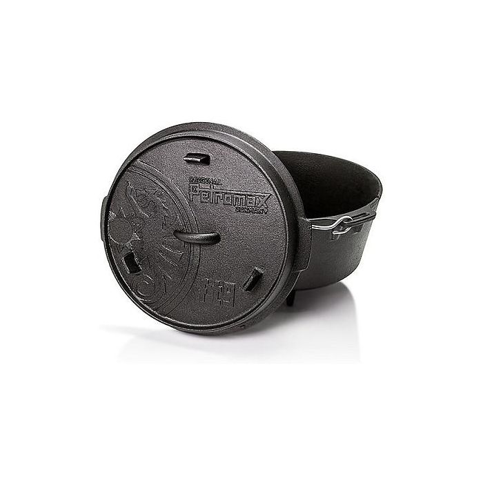 Petromax FT12 Feuertopf - Olla de Hierro Fundido Redonda, 14 Litros, Color Negro, para Horno