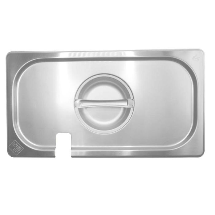 DBMARK - GNLN13000 - Tapa GN 1/3 de acero inoxidable con muesca. Tamaño 32,5 x 17,6 cm. - Venta 1 unidad