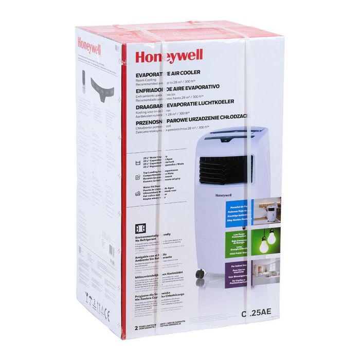 Honeywell Enfriador de aire evaporativo con control táctil y remoto, 4 velocidades, hasta 28 m², depósito 25 l, 123 w 1 Honeywell Enfriador de aire evaporativo con control táctil y remoto, 4 velocidades, hasta 28 m², depósito 25 l, 123 w 1