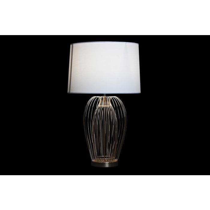DKD Home Decor Lámpara Sobremesa Moderno Dorado Plateado Blanco Metal Poliéster 35 x 63 x 35 cm (2 Unidades) 4 DKD Home Decor Lámpara Sobremesa Moderno Dorado Plateado Blanco Metal Poliéster 35 x 63 x 35 cm (2 Unidades) 4
