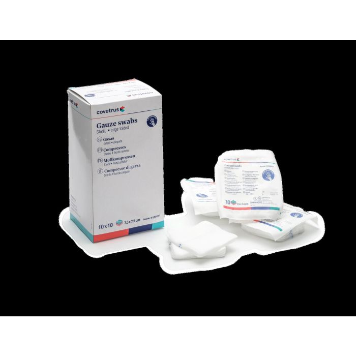 Covetrus Gazas No Estériles Contraste Rx 7,5x7,5 cm 100Ud - Hisopos de gasa altamente absorbentes, estériles, detectables por rayos X