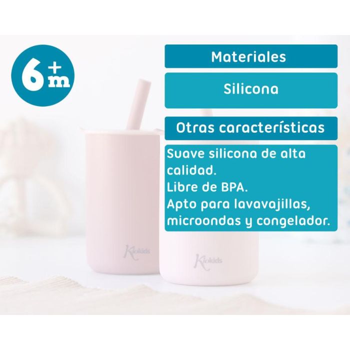 Vasos En Silicona Rosa Con Pajita 5 Vasos En Silicona Rosa Con Pajita 5