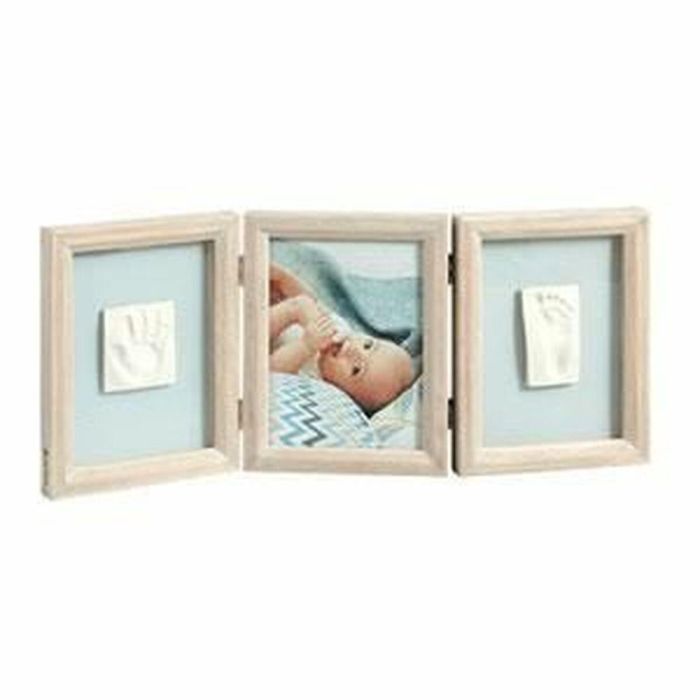 Baby Art My Baby Touch - Marco de fotos de madera con doble huella de bebé: kit de mano y huella de bebé, regalo de nacimiento 1 Baby Art My Baby Touch - Marco de fotos de madera con doble huella de bebé: kit de mano y huella de bebé, regalo de nacimiento 1