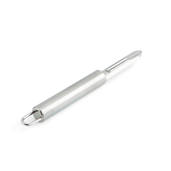Quid Pelador de Patatas Acero Inoxidable Kitchen Renova, 19x2x2 cm - Utensilio Cocina con Mango de Acero, Apto Lavavajillas