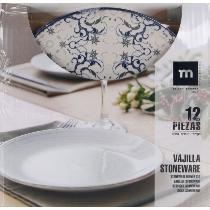 Set de Vajilla La Mediterránea Tesa Porcelana 12 Piezas 1