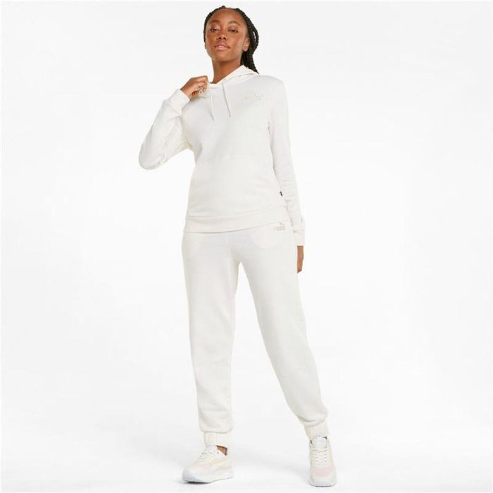 Sudadera con Capucha Mujer Puma Essentials Embroidery Blanco M 1 Sudadera con Capucha Mujer Puma Essentials Embroidery Blanco M 1