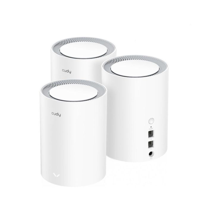 Cudy M1800 3-pack Doble banda (2,4 GHz / 5 GHz) Wi-Fi 6 (802.11ax) Blanco 1 Interno 2 Cudy M1800 3-pack Doble banda (2,4 GHz / 5 GHz) Wi-Fi 6 (802.11ax) Blanco 1 Interno 2