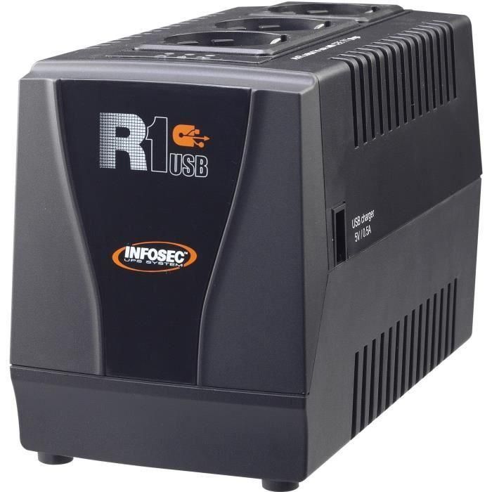 Infosec - R1 USB 600 - Regulador de voltaje automático - Garantía de 1 año 2 Infosec - R1 USB 600 - Regulador de voltaje automático - Garantía de 1 año 2