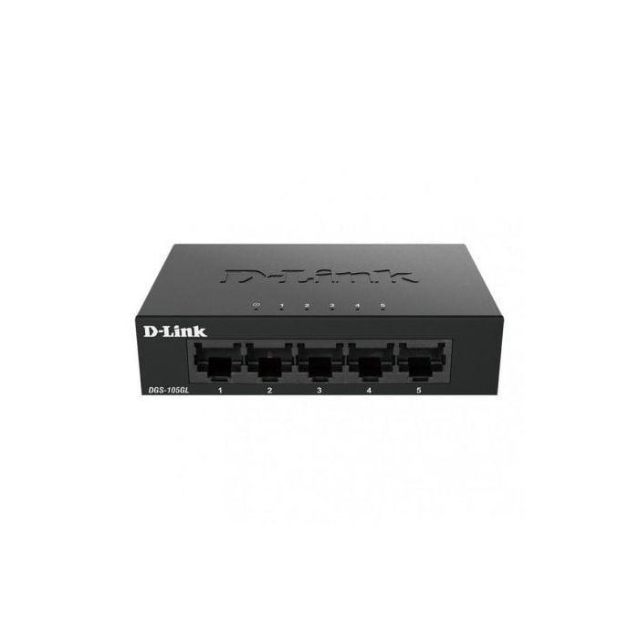 D-Link DGS-105GL Switch de Red 5 Puertos Gigabit Ethernet Plug & Play, Carcasa Metálica, Sin Ventiladores, Eficiencia Energética, QoS 802.1p D-Link DGS-105GL Switch de Red 5 Puertos Gigabit Ethernet Plug & Play, Carcasa Metálica, Sin Ventiladores, Eficiencia Energética, QoS 802.1p