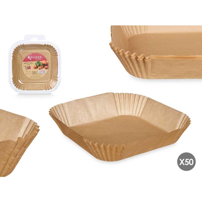 Set 50 Piezas Molde Papel Freidora Aire Cuadr Peq Kinvara 23x26x6cm (24 Unidades) 0 Set 50 Piezas Molde Papel Freidora Aire Cuadr Peq Kinvara 23x26x6cm (24 Unidades) 0