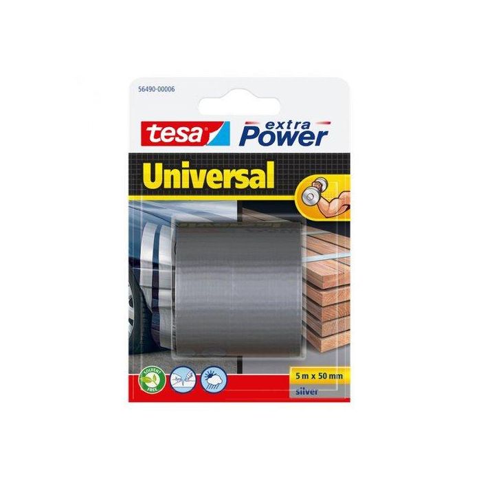 Cinta Americana Tesa Extra Power Rollo 5X50 Plata 4 unidades