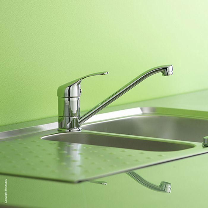 Edouard Rousseau Grifo de Cocina Mezclador Raeva Cromo Sin Ducha de Mano, Estilo Clásico, Cartucho Cerámico, Caño Móvil NF 1 Edouard Rousseau Grifo de Cocina Mezclador Raeva Cromo Sin Ducha de Mano, Estilo Clásico, Cartucho Cerámico, Caño Móvil NF 1