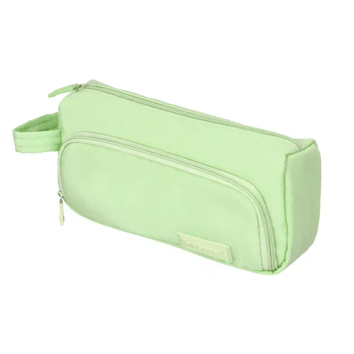 Liderpapel Estuche Portatodo Minibag con Dos Cremalleras y Bolsillo Interior, Verde Pastel, 210x100x70 mm 3