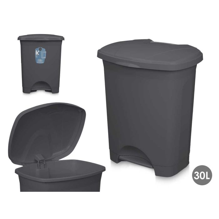 Arte Regal Papelera de Pedal de Plástico 30L Antracita 39x47x32 cm (4 Unidades) Arte Regal Papelera de Pedal de Plástico 30L Antracita 39x47x32 cm (4 Unidades)