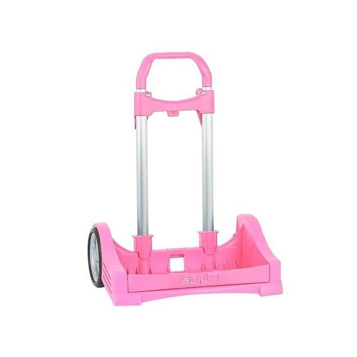 Safta Carro Portamochilas Evolution P.673C Trolley Rosa Claro, Escolar, Ruedas Antivibración, Bandeja Antirozaduras, Asa Extraíble