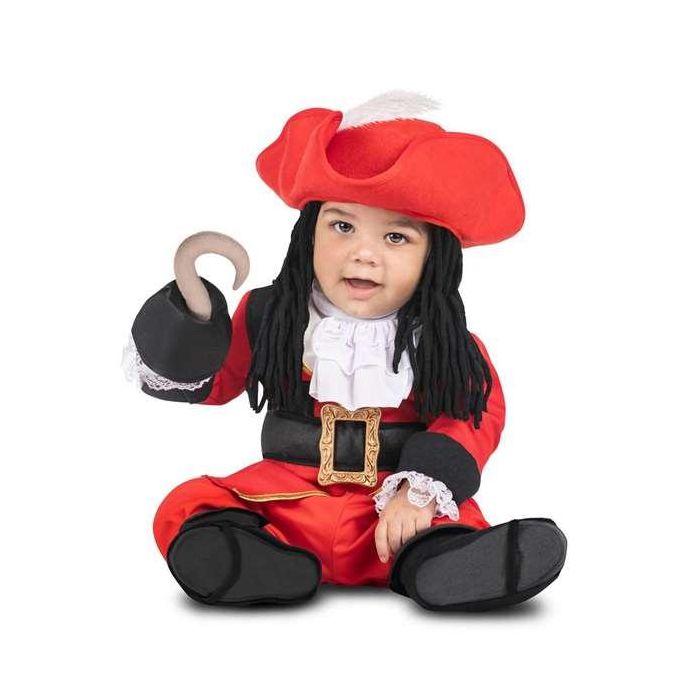Disfraz garfio bebé sombrero con peluca textil, chaqueta, cuello, garfio textil, pantalón y polainas talla 12-24 m Disfraz garfio bebé sombrero con peluca textil, chaqueta, cuello, garfio textil, pantalón y polainas talla 12-24 m