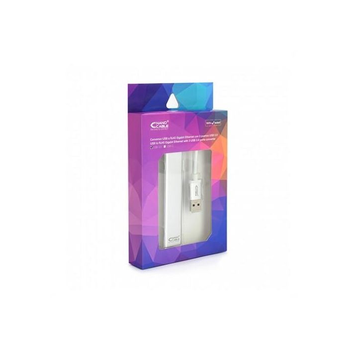 Conversor USB 3.0 a Gigabit Ethernet NANOCABLE 10.03.0403 Plateado 2 Conversor USB 3.0 a Gigabit Ethernet NANOCABLE 10.03.0403 Plateado 2