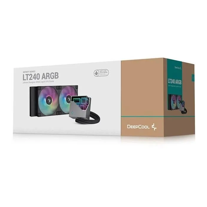 Deepcool Kit Refrigeración Líquida LT240 ARGB con Doble Ventilador PWM y Bloque con Iluminación ARGB 5