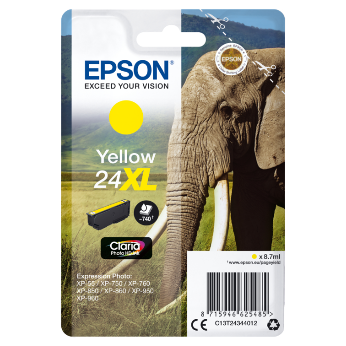Epson Claria Photo HD Ink Cartucho Amarillo 24XL Epson Claria Photo HD Ink Cartucho Amarillo 24XL