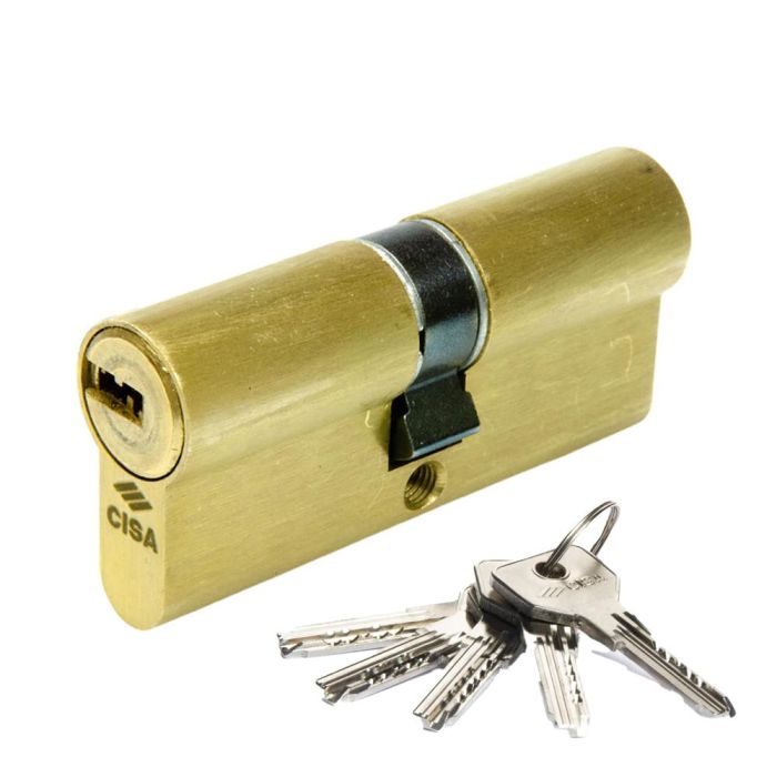 Cisa Cilindro asix 45x45mm latonado 1.0e300.29.0.0000.c5 - 6 pitones, llave reversible, 5 llaves 0 Cisa Cilindro asix 45x45mm latonado 1.0e300.29.0.0000.c5 - 6 pitones, llave reversible, 5 llaves 0