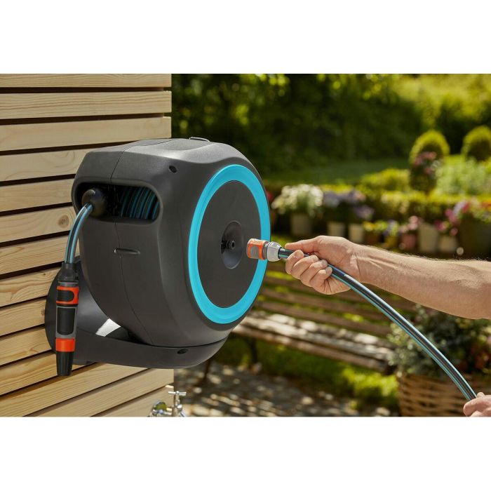 Gardena RollUp S Enrollador de Manguera Automático de Pared 15m 11mm, Rebobinado Antitorsión, Kit Listo para Usar, Borde Azul 6 Gardena RollUp S Enrollador de Manguera Automático de Pared 15m 11mm, Rebobinado Antitorsión, Kit Listo para Usar, Borde Azul 6