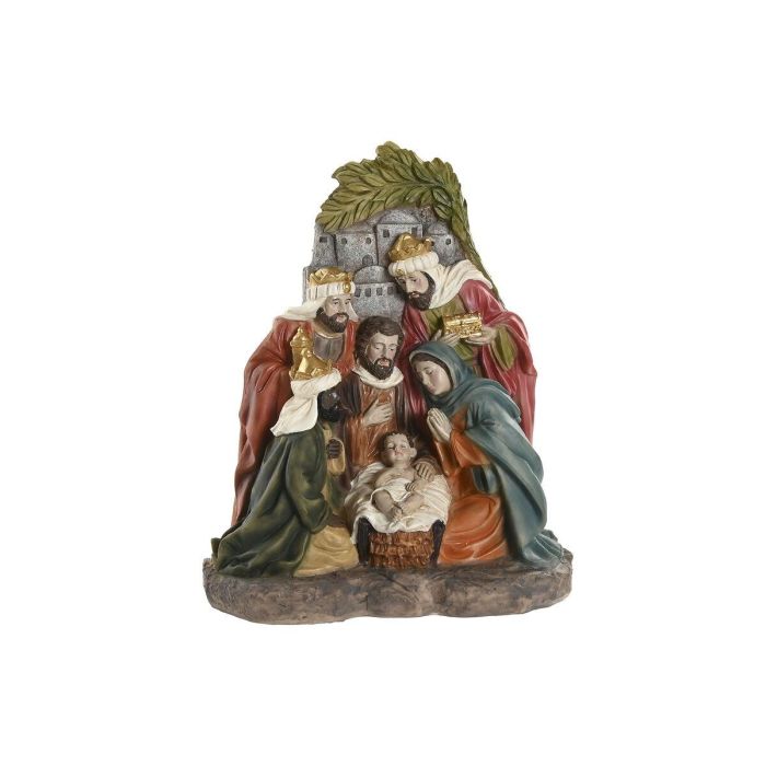 DKD Home Decor Nacimiento Navidad Tradicional Multicolor Resina Largo 9 x Ancho 17.5 x Alto 20.5 cm 1