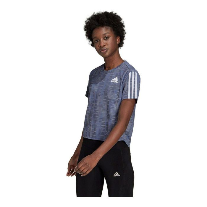 Camiseta de Manga Corta Mujer Adidas Own The Run Azul Acero 7