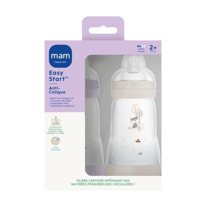 MAM MAM9001616836572 Set de 2 biberones Easy Start Anticólico 260 ml Tetina Flow 2 Lila + Arena 4 MAM MAM9001616836572 Set de 2 biberones Easy Start Anticólico 260 ml Tetina Flow 2 Lila + Arena 4