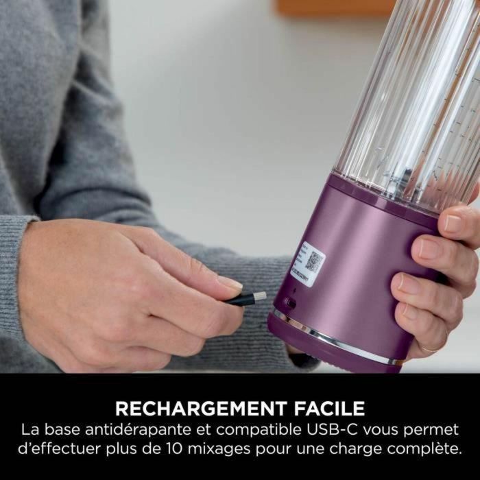 Licuadora portátil Ninja Blast - BC150EUPR - Recipiente de 530 ml - Batería de 2 h - Sin cable - Sin BPA - Morada 3 Licuadora portátil Ninja Blast - BC150EUPR - Recipiente de 530 ml - Batería de 2 h - Sin cable - Sin BPA - Morada 3