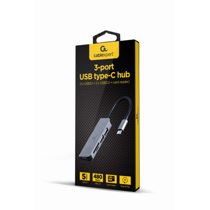 Gembird UHB-CM-CRU3P1U2P2-01 base para portátil y replicador de puertos Alámbrico USB 3.2 Gen 1 (3.1 Gen 1) Type-A Plata Gembird UHB-CM-CRU3P1U2P2-01 base para portátil y replicador de puertos Alámbrico USB 3.2 Gen 1 (3.1 Gen 1) Type-A Plata