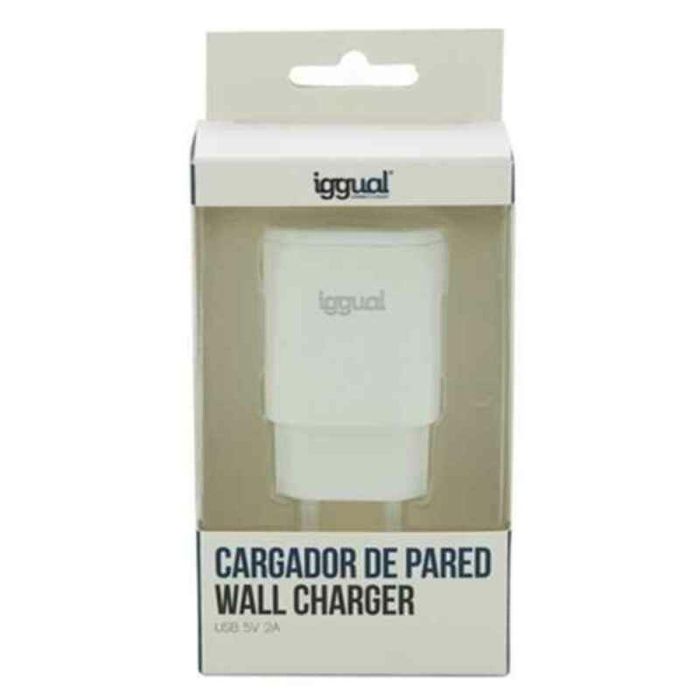Cargador de Pared iggual IGG316924 5V Blanco Cargador de Pared iggual IGG316924 5V Blanco