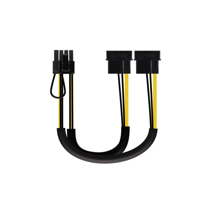 Nanocable 10.19.1201 Cable Alimentación Tarjeta Gráfica PCI-e 6+2 PIN (8 Pin) a 2x Molex Macho 20cm Nanocable 10.19.1201 Cable Alimentación Tarjeta Gráfica PCI-e 6+2 PIN (8 Pin) a 2x Molex Macho 20cm