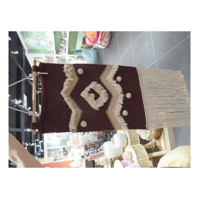 DKD Home Decor Tapiz de Pared Estilo Boho Poliéster Rojo Natural 115 x 45 cm