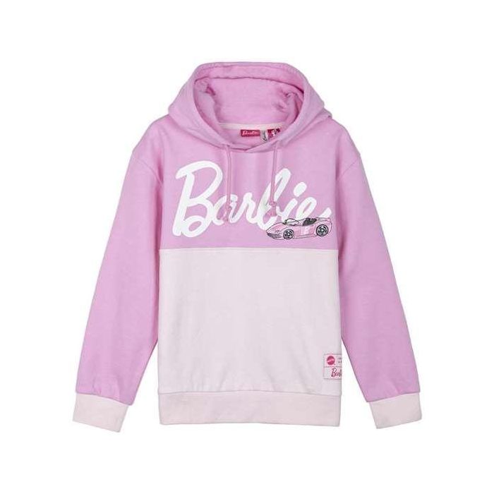 Barbie Sudadera con Capucha de Algodón Cepillado Color Rosa para Niña, Talla 12 Años Barbie Sudadera con Capucha de Algodón Cepillado Color Rosa para Niña, Talla 12 Años