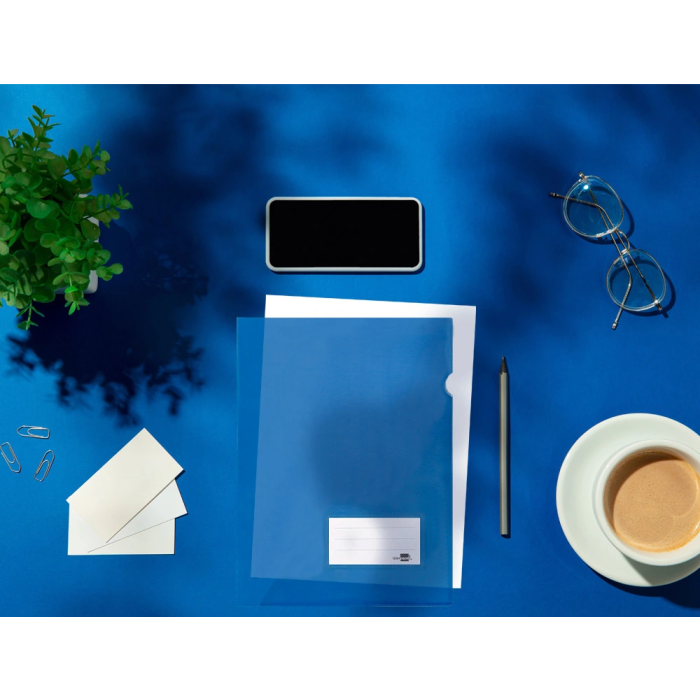 Liderpapel Carpeta Dossier Uñero A4 Azul Polipropileno Translúcido Opaco 180 micras 4