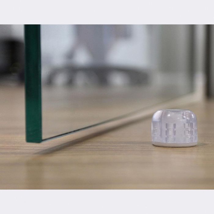 Rei Tope de puerta Top Transparente Adhesivo Plástico ABS Protección Paredes Suelo 30x30x22mm 3