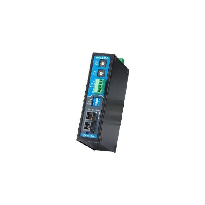 Moxa Conversor Industrial RS-232/422/485 a Fibra con Comunicación Three-Way, Puerto D-sub y Bloque Terminal