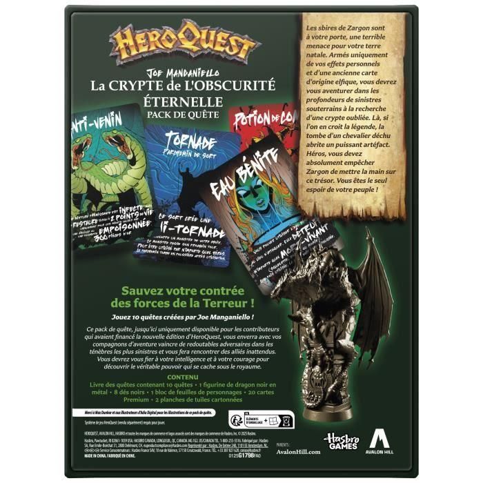 HeroQuest Quest Pack La Cripta de la Oscuridad Eterna, juego de rol, juego de mesa, sistema de juego HeroQuest requerido, Avalon Hill 5