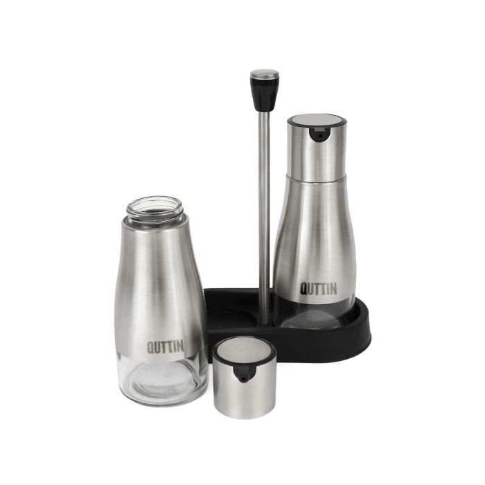 Quttin Set de 2 Aceiteras de Acero Inoxidable con Soporte - 18x9.5x23 cm, 320 ml (12 Unidades) 8 Quttin Set de 2 Aceiteras de Acero Inoxidable con Soporte - 18x9.5x23 cm, 320 ml (12 Unidades) 8