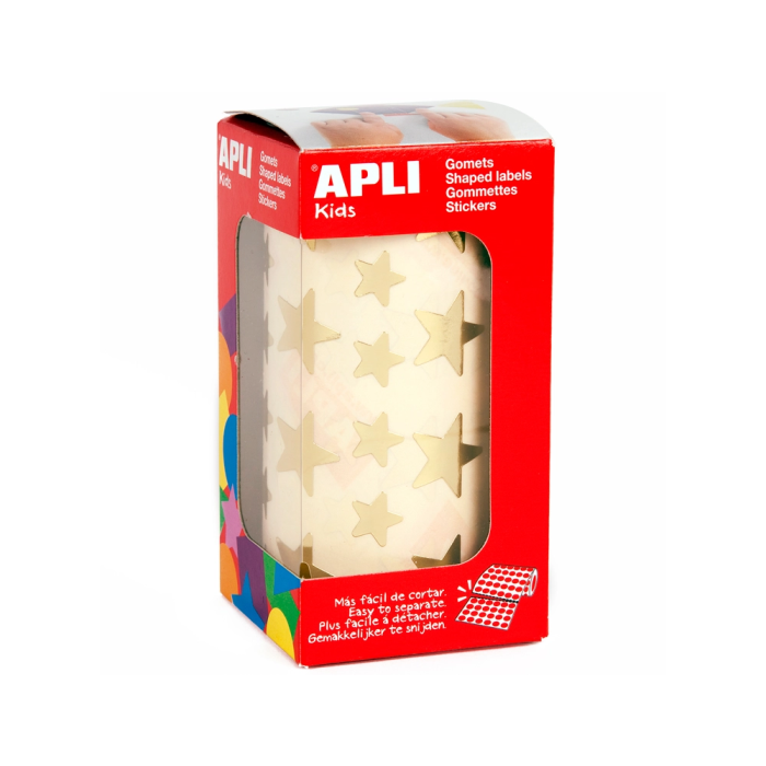 Apli Gomets Autoadhesivos Estrellas Grandes Oro Rollo 1416 Unidades 1 Apli Gomets Autoadhesivos Estrellas Grandes Oro Rollo 1416 Unidades 1
