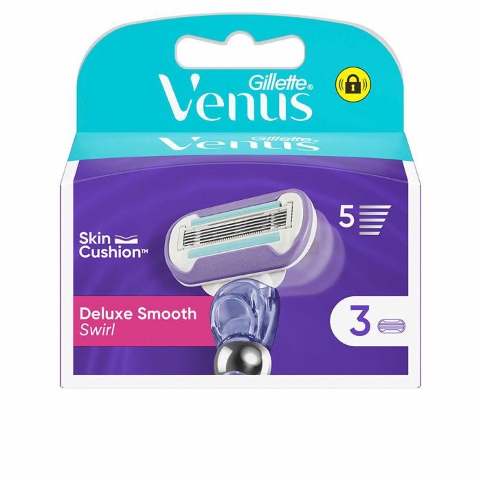Gillette Venus Swirl Smooth Cargador con 3 Recambios, 5 Cuchillas con Tecnología FlexiBall y SkinCushion Gillette Venus Swirl Smooth Cargador con 3 Recambios, 5 Cuchillas con Tecnología FlexiBall y SkinCushion