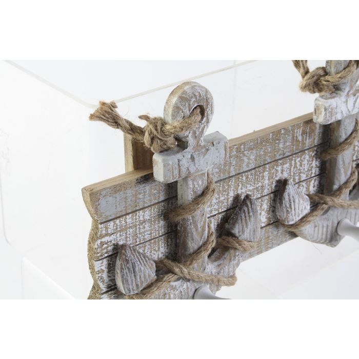 DKD Home Decor Perchero para Pared Atlantico Gris de Madera y Cuerda, con Diseño Anclas, Dimensiones 31x7x17 cm (4 Unidades) 1 DKD Home Decor Perchero para Pared Atlantico Gris de Madera y Cuerda, con Diseño Anclas, Dimensiones 31x7x17 cm (4 Unidades) 1