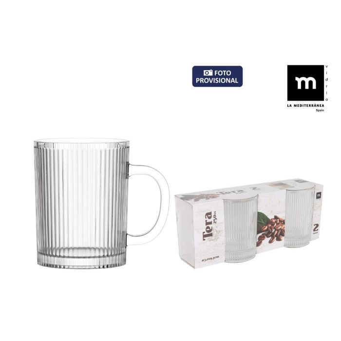 La Mediterranea Set 2 Mugs "Tera" 250 ml – Juego de 2 tazas de café (24 Cajas)