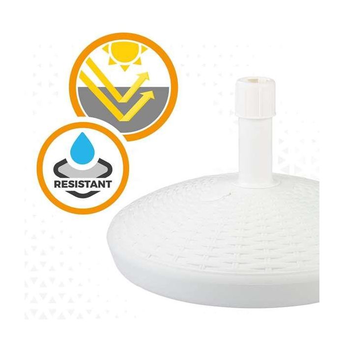 Soporte parasol poliresina blanca 30 kgs tubo 4,8 cm d58x35 cm 2 Soporte parasol poliresina blanca 30 kgs tubo 4,8 cm d58x35 cm 2