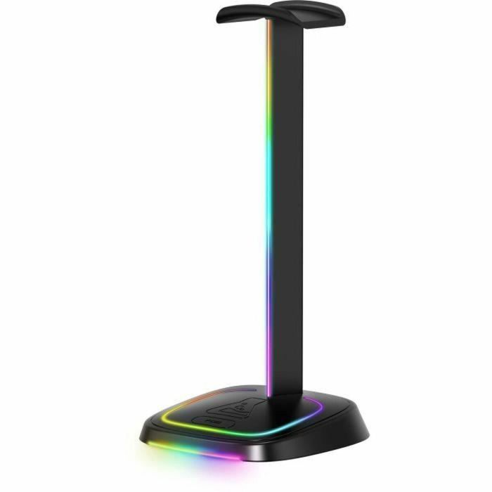 The G-Lab Soporte para Auriculares K-STAND-NEON RGB con Concentrador USB/USB-C, Iluminación RGB Negra 2