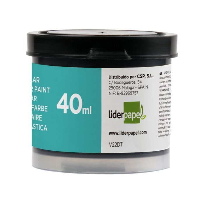 Tempera Liderpapel Escolar 40 mL Negro 5 unidades 1