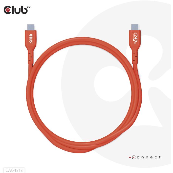 Club3D Kabel USB 2 Typ C PD 240W / 480Mb 3m St/St 8