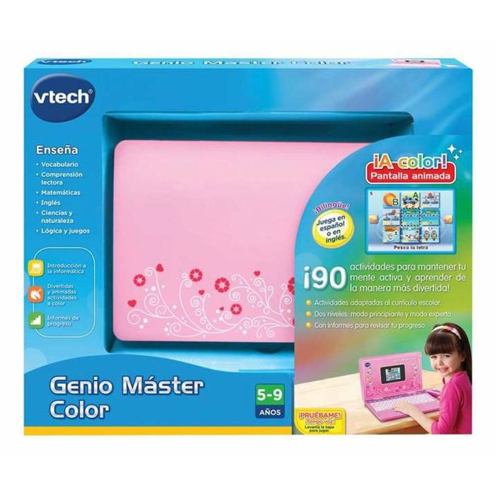 Ordenador genio master color bilingüe rosa con 180 actividades 18x27x4 cm 1